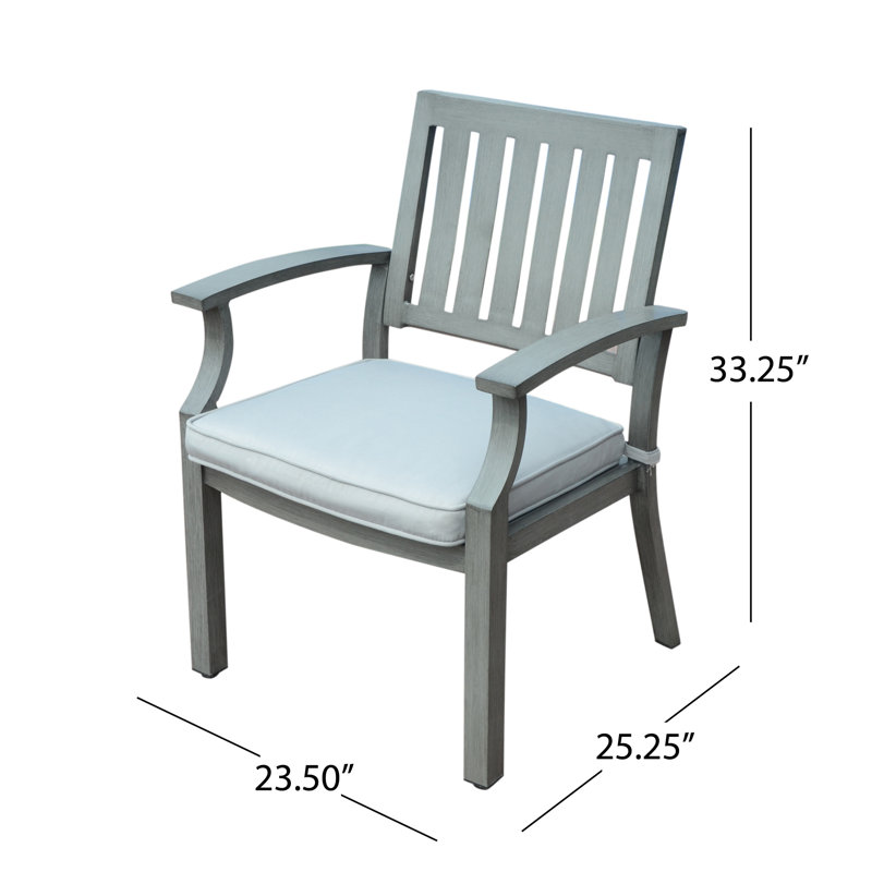 Charlton Home® Wayzata Outdoor Modern Patio Dining Chair with Cushion